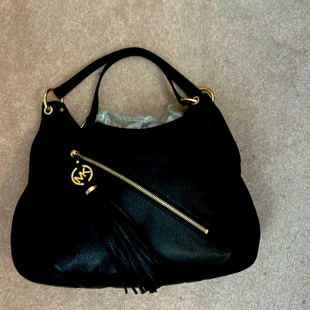 Black leather, Michael Kors purse